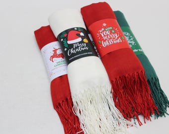 Personalized Christmas Wedding Favors, Christmas Shawl Favors, Christmas Gifts For Guests, New Year Gifts, Happy Holidays Favors