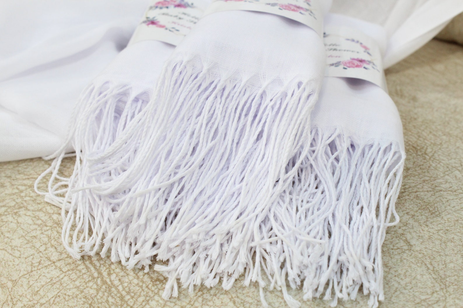 White Pashmina Shawl Personalized Wedding Gift Pashmina Etsy