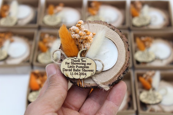 Bulk Little Pumpkin Candle Favors, Baby Shower Favors for Guests, Rustic Favors, Personalized Candles, Baby Shower Candles, Party Favors