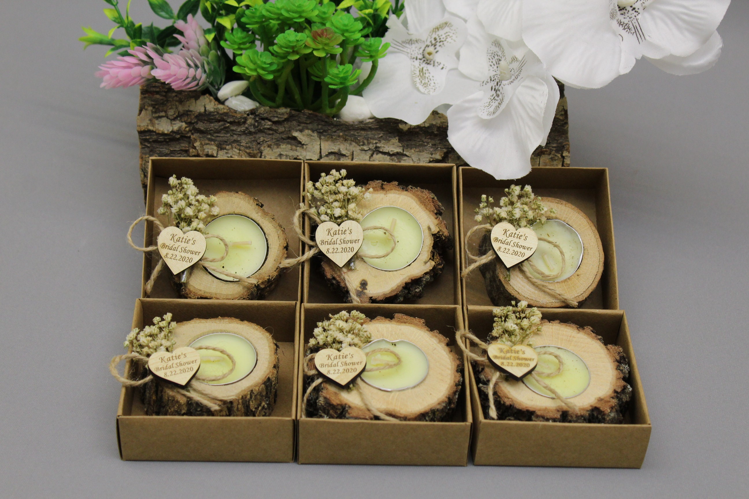 Personalized Wooden Tealight Holder Wedding Favors for Guest Etsy