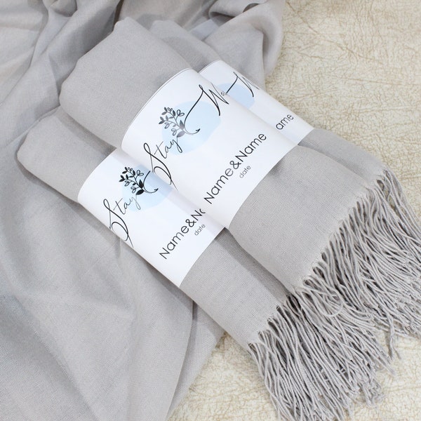 Light Gray Pashmina Shawl, Bridesmaid Shawl, Bridal Shower Favors, Wedding Favors for Guests, Pashmina Shawl Wedding, Pashminas in Bulk