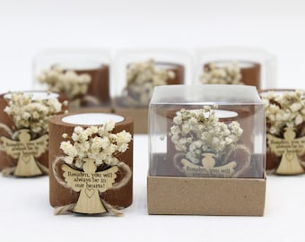 Personalized Bulk Funeral Favors Candles with Tag, Memorial Favors, Funeral Favors for Guests in Bulk, In Memory of Candles, Favors Funeral