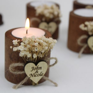 Personalized Candle Wedding Favor, Wedding Favors for Guests in Bulk, Wedding Gifts for Guests, Tealight Holder, Bridal Shower Favors