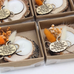50 stuks kleine pompoen kaars gunsten, babyshower gunsten voor gasten, rustieke gunsten, gepersonaliseerde kaarsen, babyshower kaarsen, feestartikelen