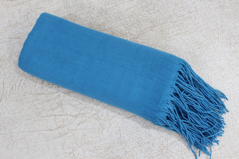 Blue Pashmina, Wedding Favors for Guests, Bachelorette Party Favors, Pashmina Scarf, Wedding Shawl, Bridal Shower Favors, Bridesmaid Shawl image 8