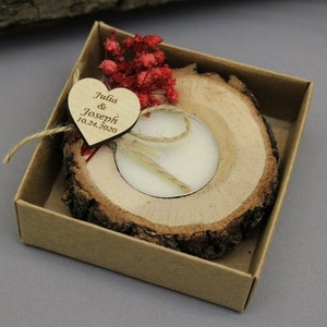 Photophore en bois personnalisé, Cadeaux de mariage pour invités en gros, Cadeaux de mariage rustiques, Cadeaux de douche nuptiale, Cadeaux de mariage bougie, image 7