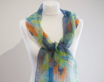 Clay Circle Hand painted Linen Scarf main image 1