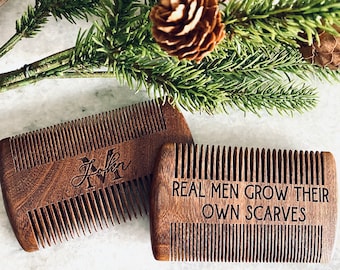 Holz Bartkamm | Personalisiertes Pflegegeschenk