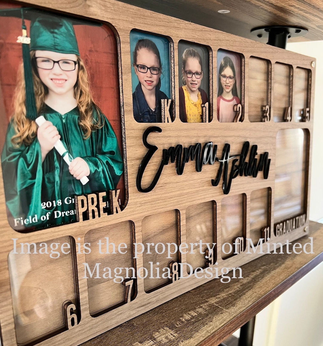 School Years Photo Frame Pre K to Graduation Picture Frame Wallet