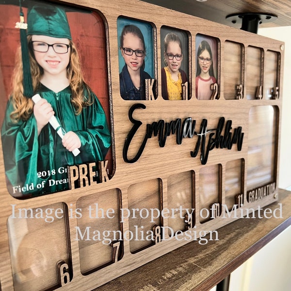 School Years Photo Frame | Pre K to Graduation Picture Frame | Wallet Photos