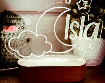Personalized Moon & Stars LED Name Night Light
