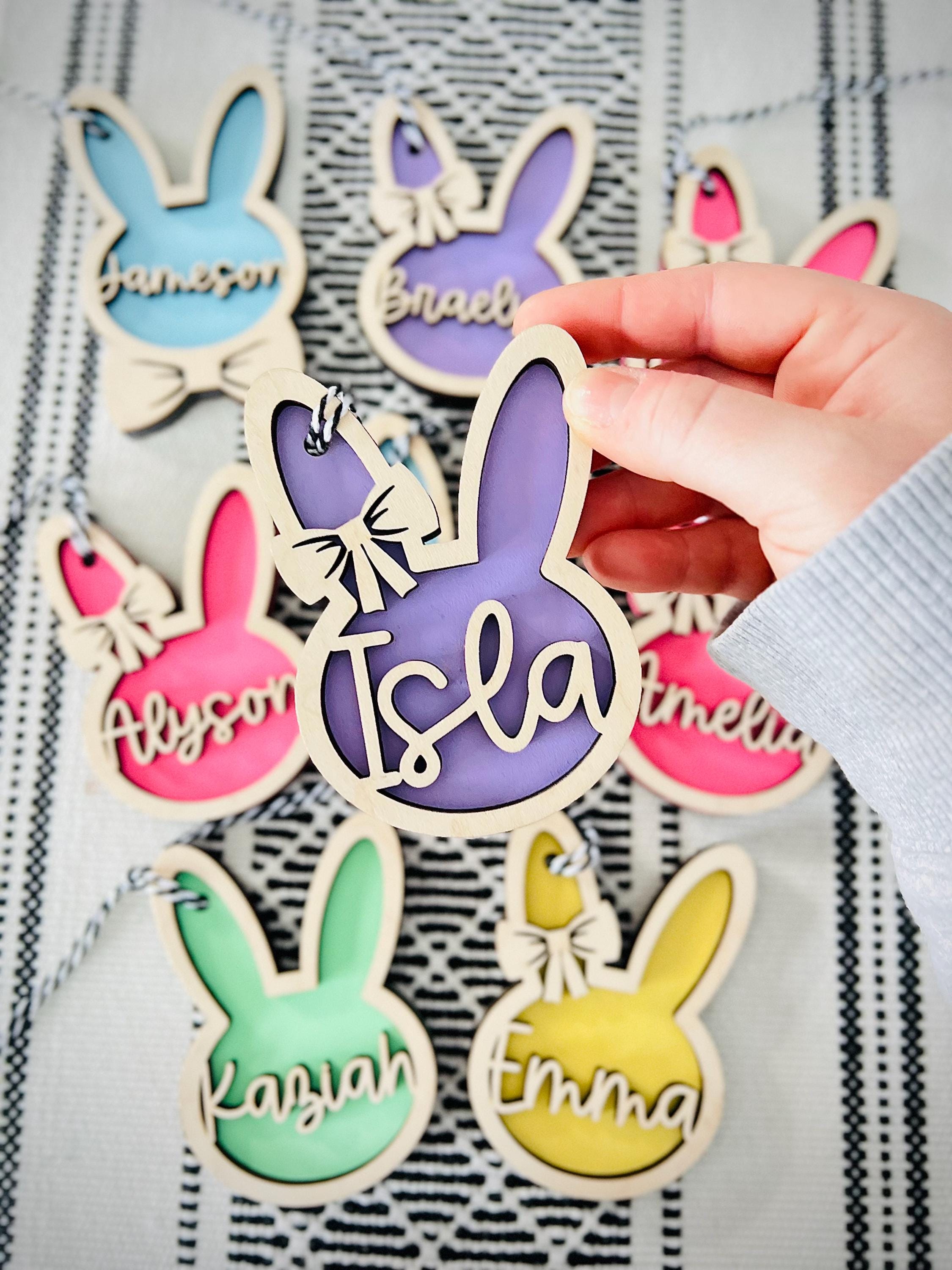 パーソナライズされたイースターバスケットのネームタグ - Etsy 日本