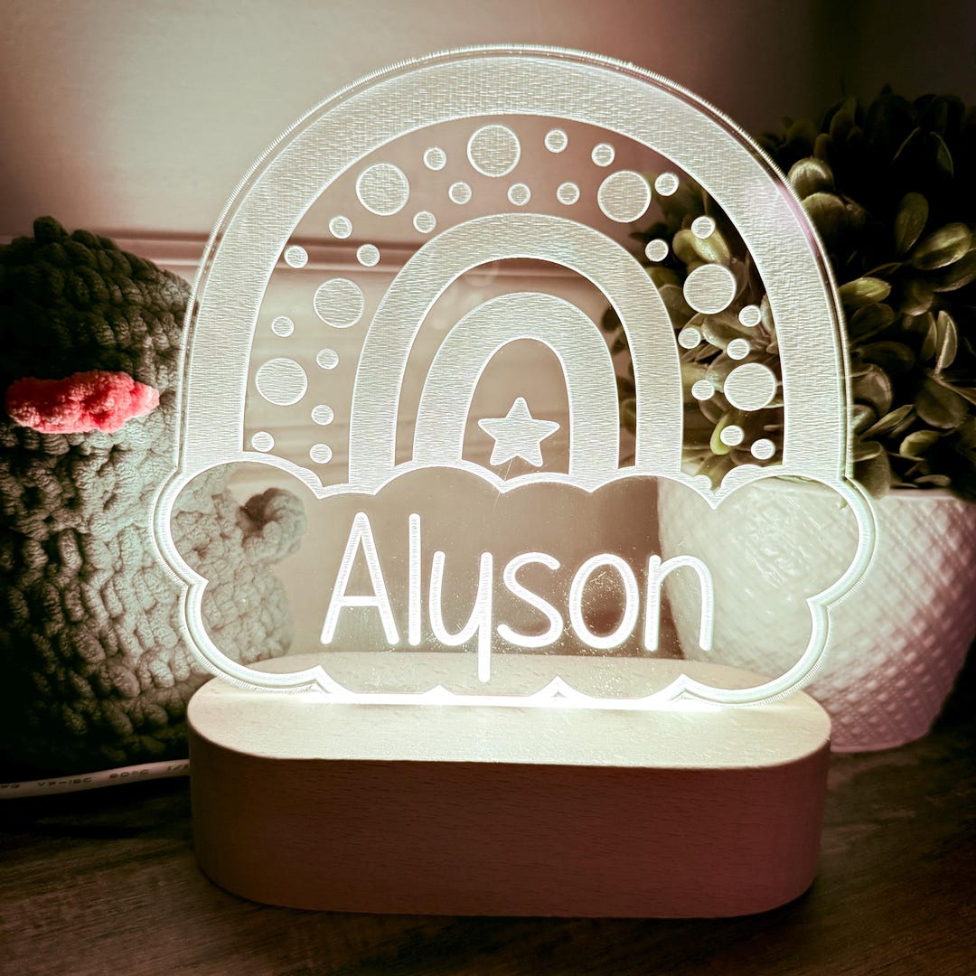 Personalized Rainbow LED Name Night Light - Etsy