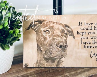 Engraved Pet Memorial: Custom Dog or Cat Photo Gift