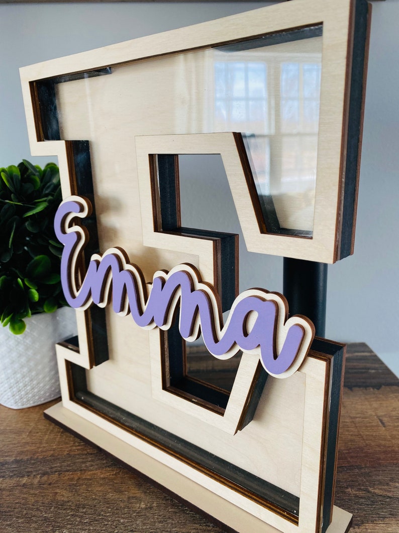 Personalized Wood Piggy Bank for Girls and Boys afbeelding 4