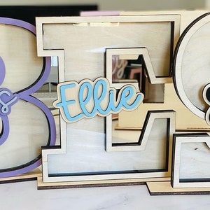 Personalized Wood Piggy Bank for Girls and Boys afbeelding 2
