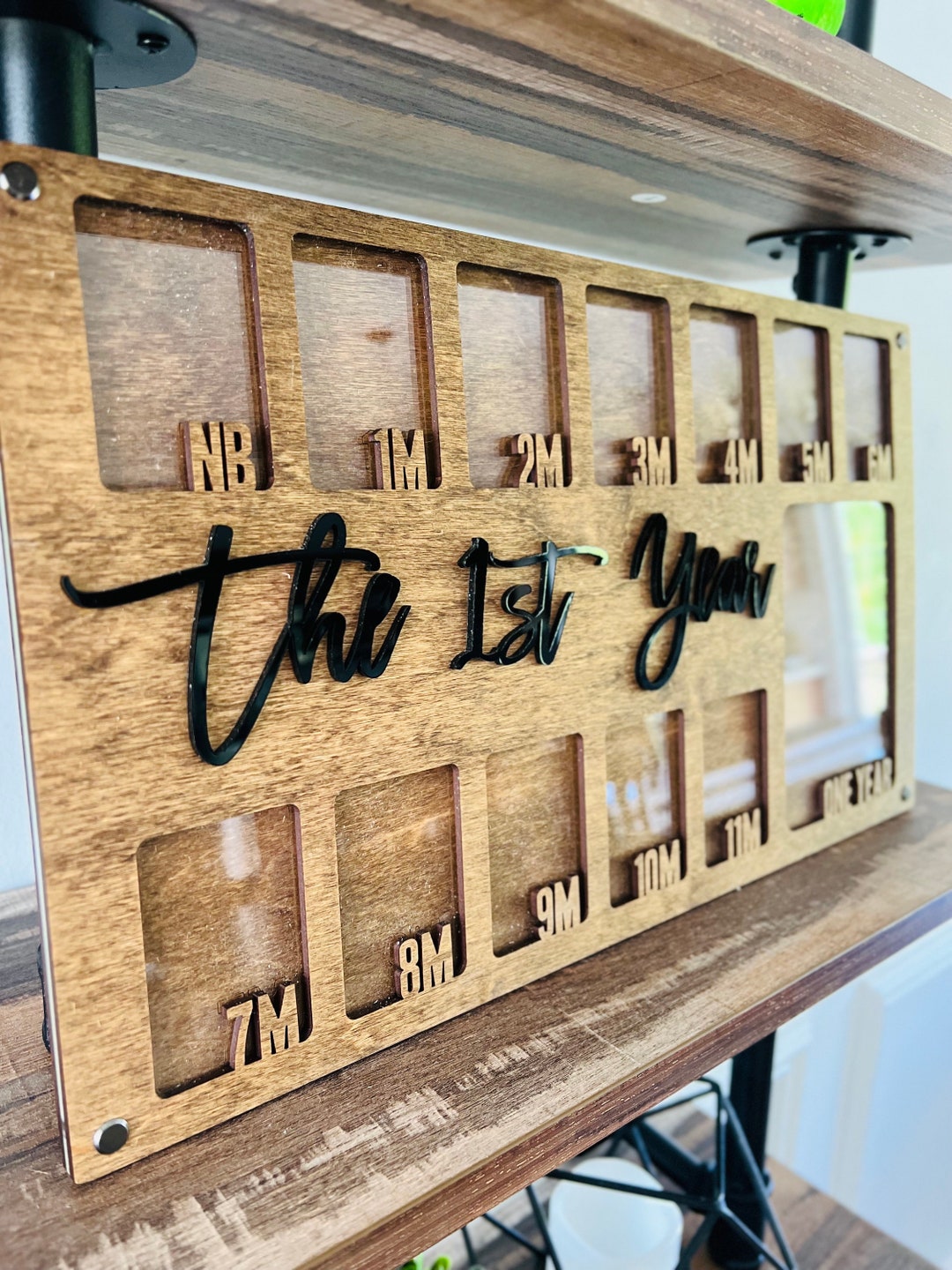 Babies First Year Picture Frame New Born to One Year Photo Frame Wallet Photos 5 X 7 Photo Etsy