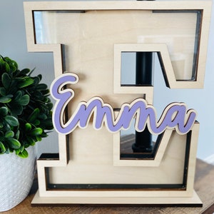 Personalized Wood Piggy Bank for Girls and Boys afbeelding 3