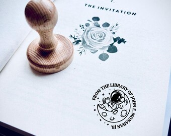 Personalized ASTRONAUT BOOK STAMP for Library