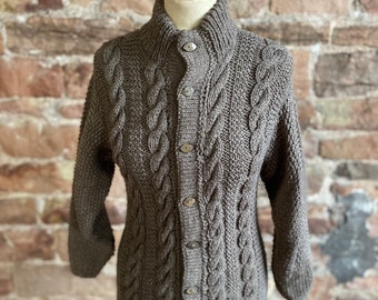 chunky brown cardigan ladies