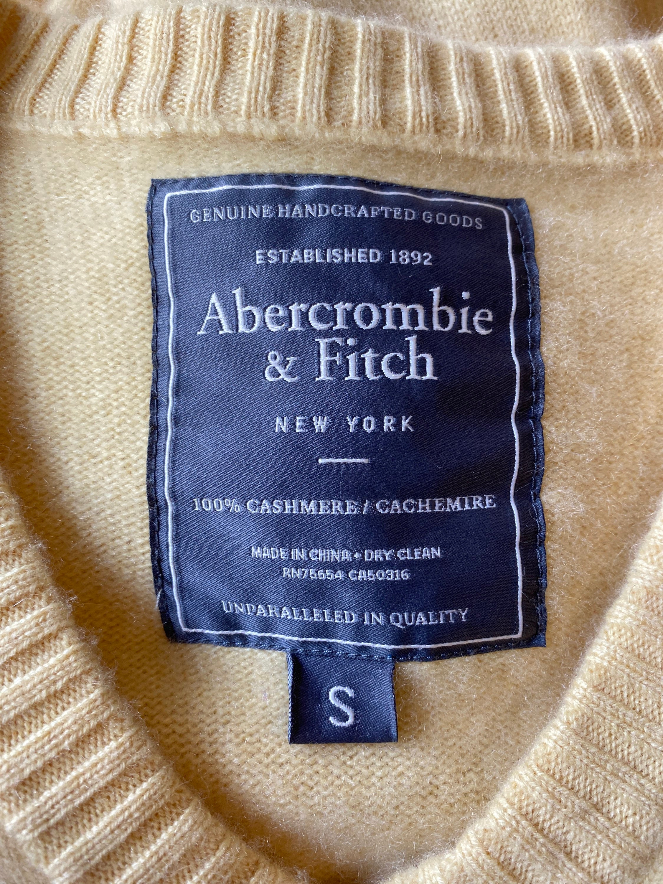 Abercrombie & Fitch 100% Pure Cashmere V Neck Sweater. FREE UK - Etsy UK