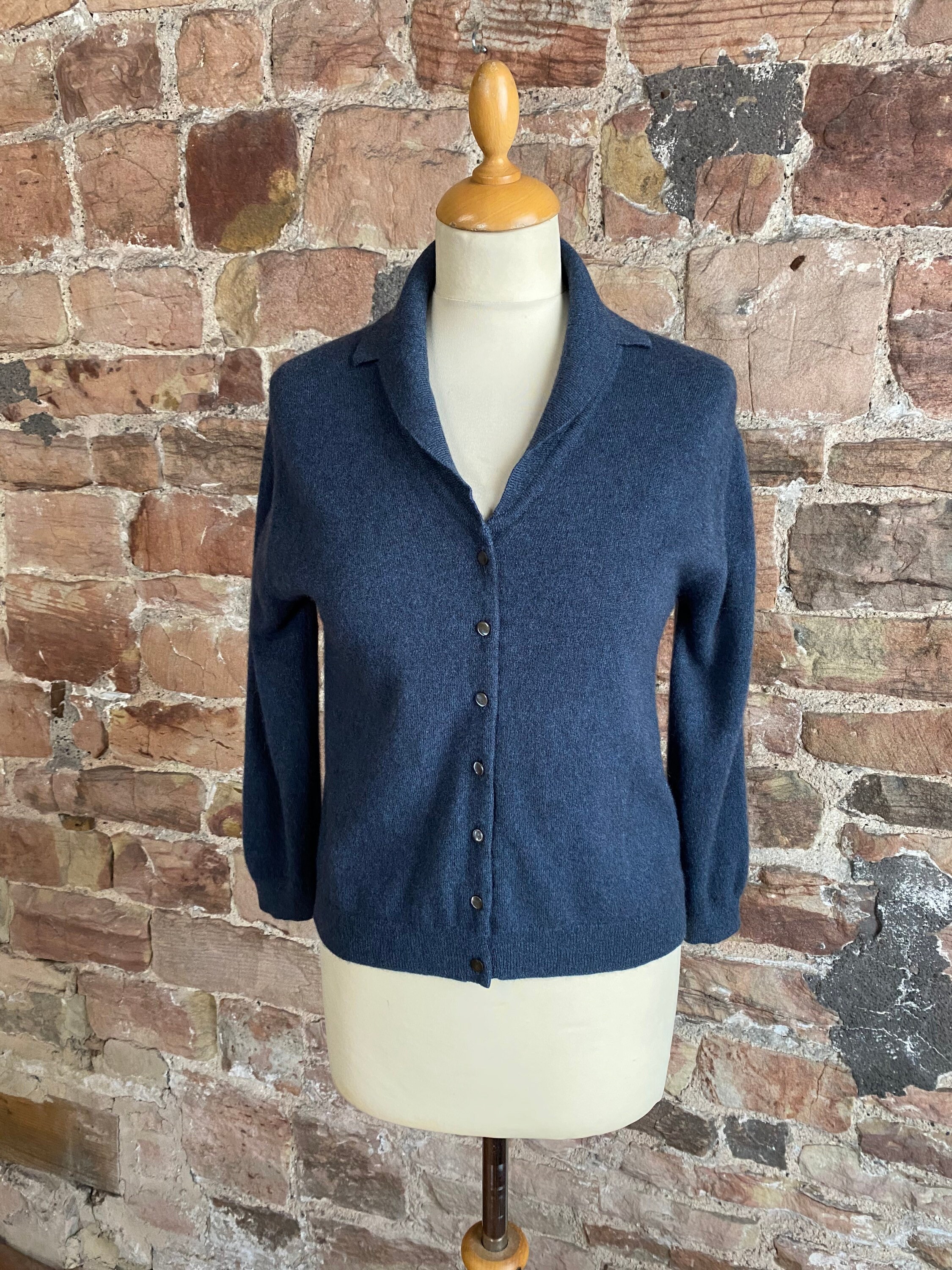 Cardigan Brora Sale Jumpers Brora Blue Snowflakes Wool Knit