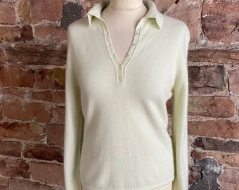 A 100% Pure Cashmere Sweater With Collar. Made In Italy. FREE UK POST