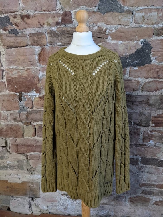 Barbour Lambswool Mix Chunky Cable Knit Crew Neck Sweater. - Etsy