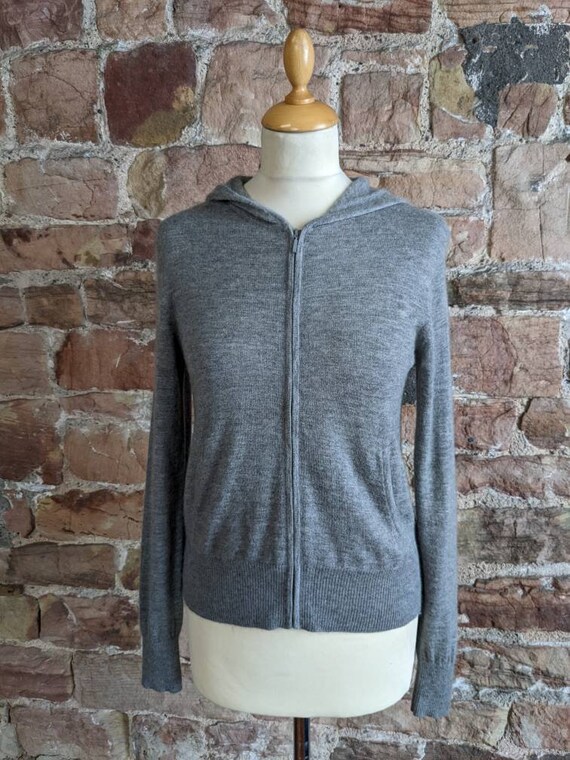 Pure Cashmere Hooded Zipper/cardigan 