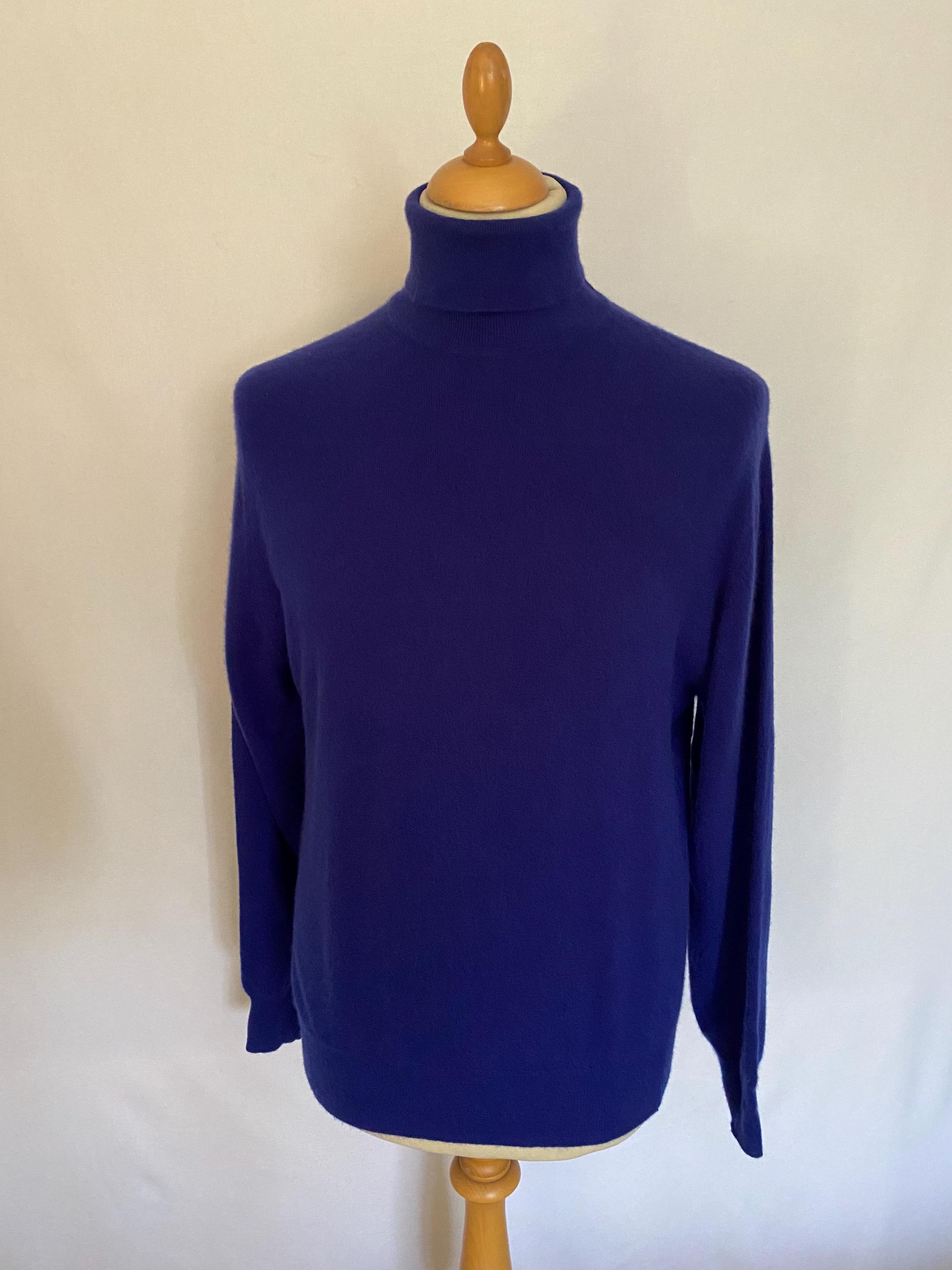 Brora 100% Pure Cashmere Polo Neck Made in FREE