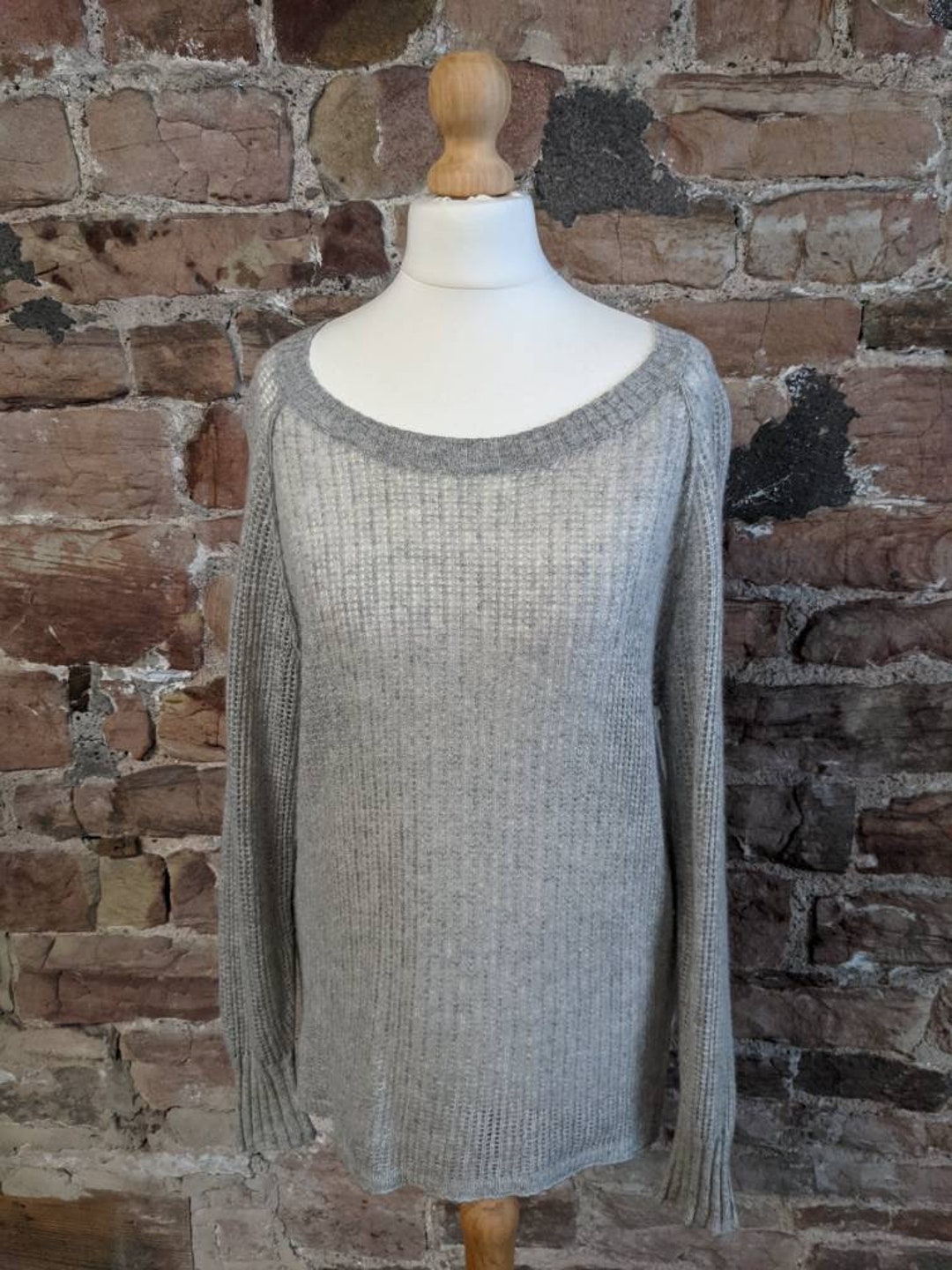 Notshy 100% Cashmere Boat Neck Net Style FREE UK POST