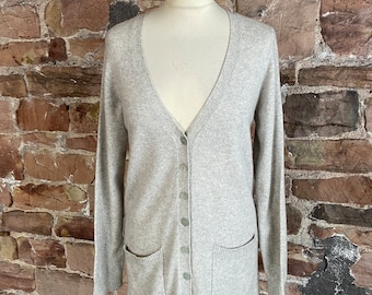 A Vintage 100% Pure Cashmere V Neck Cardigan. Made In Scotland. FREE UK POST