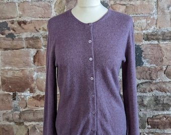 House Of Bruar 100% reine Kaschmir-Strickjacke mit Rundhalsausschnitt. GRATIS UK POST