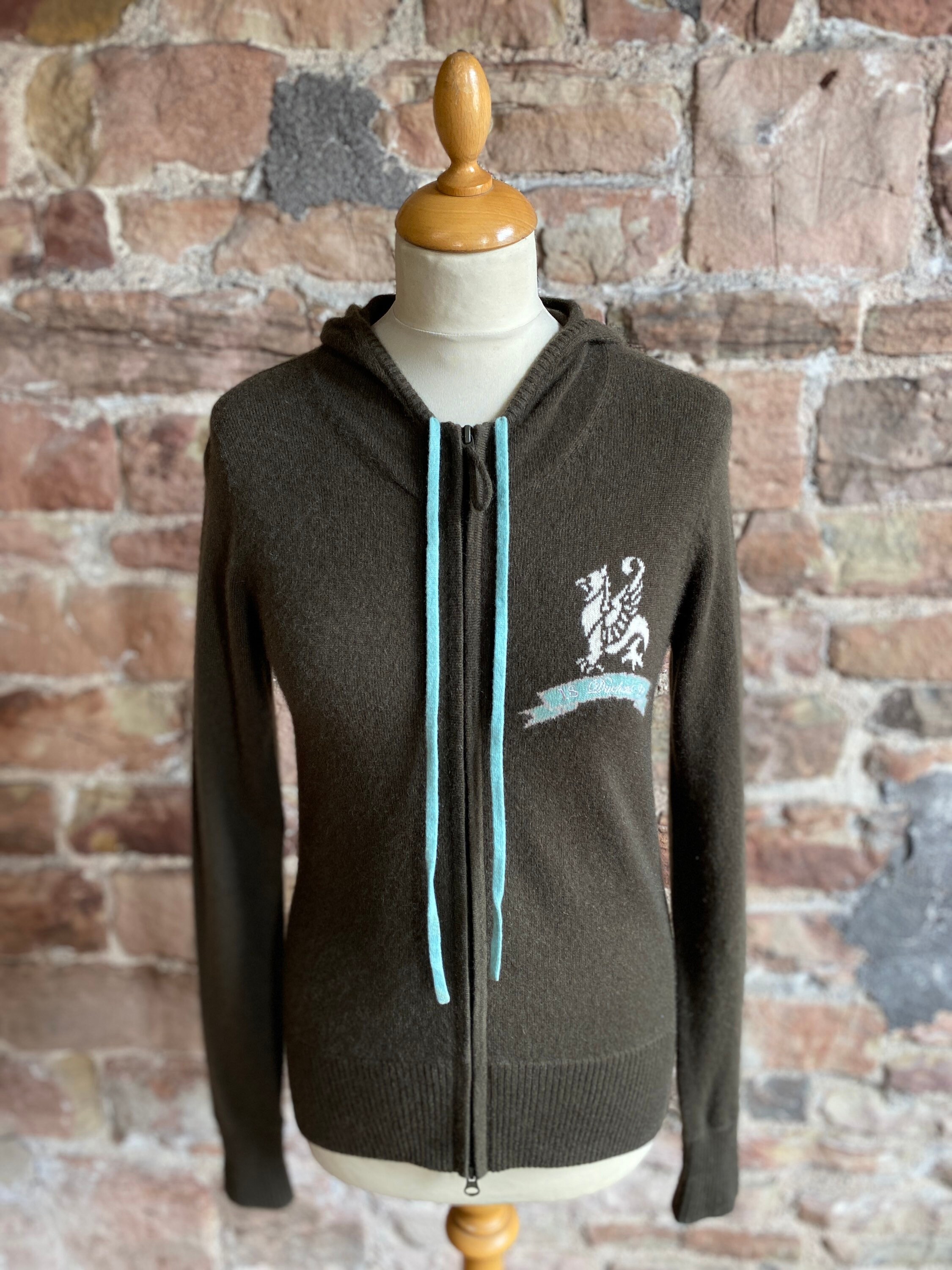Pure Cashmere Hooded Zipper/cardigan 