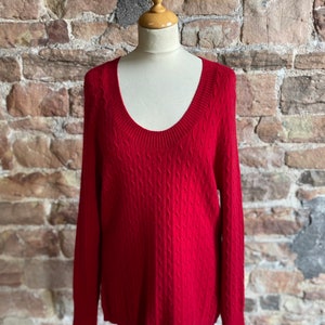 Deane & White 100% Pure Cashmere Cable Knit Scoop Neck Sweater. FREE UK POST