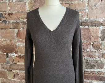 Brora 100% Pure Cashmere V Neck Sweater. Made In Scotland. FREE UK POST