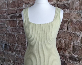 M&S 100% Pure Cashmere Ribbed Sleeveless Top. FREE UK POST