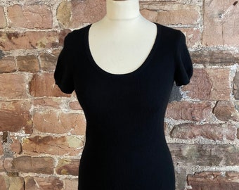 Ann Taylor 100% Pure Cashmere Short Sleeved Scoop Neck Top. FREE UK POST