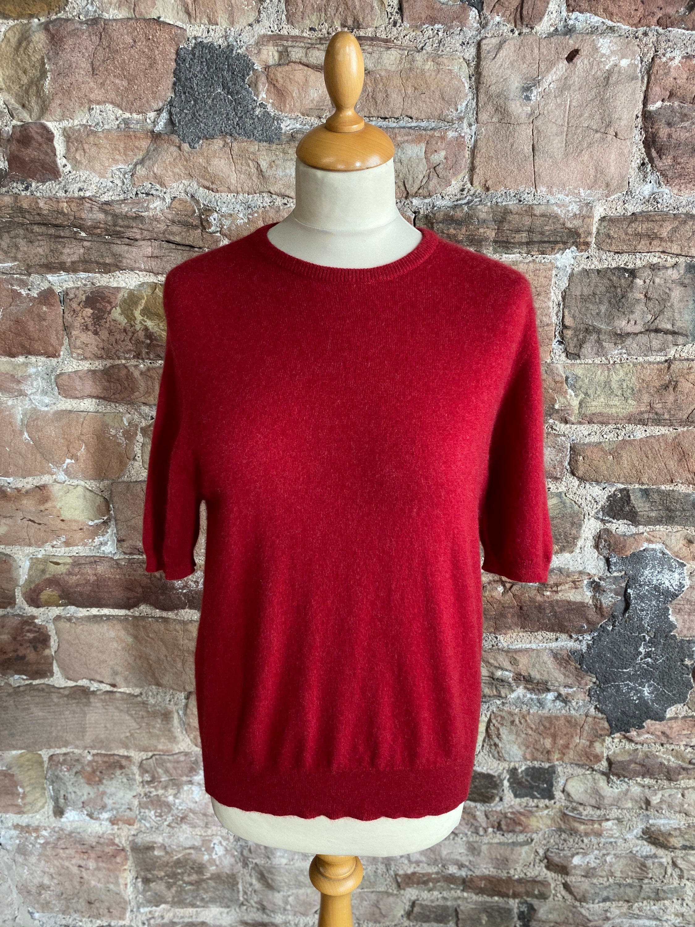Pure Cashmere Short Sleeved Crew Neck 