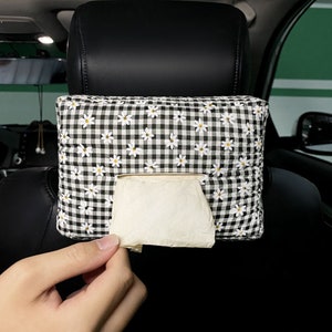 Car Tissue Holder, Napkin Holder, Color Blocking Canvas Backseat