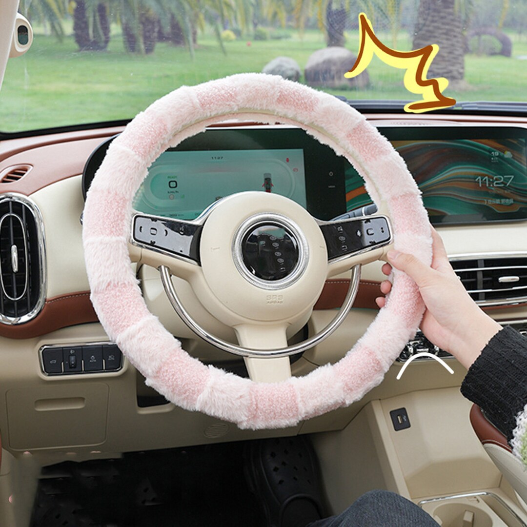 Warm Steering Wheel Cover, Car Wheel Cover, Fluffy Steering Wheel Cover