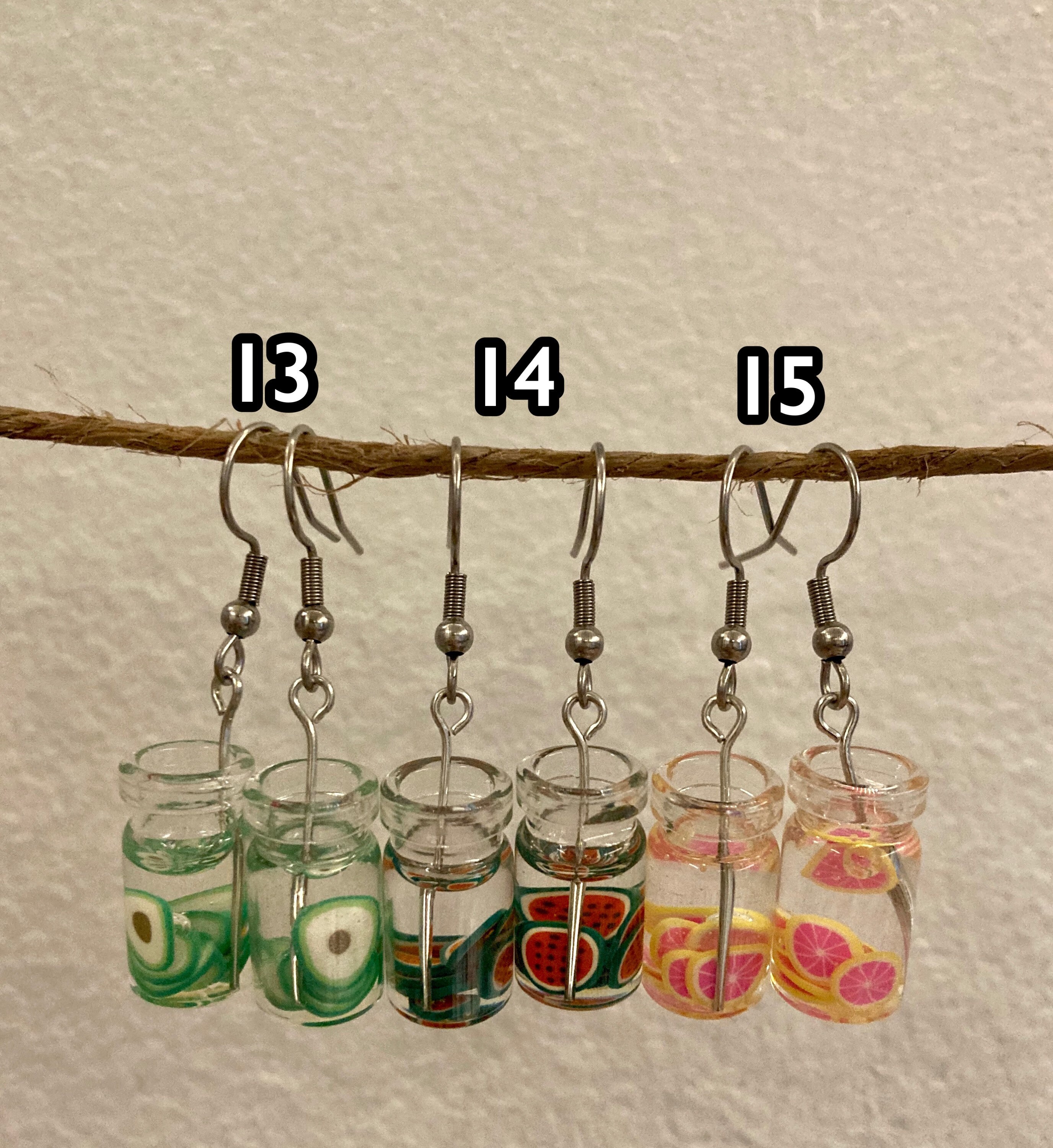 Fruit Juice Earrings Fruity Earrings Drink Dangle Earrings Etsy Canada