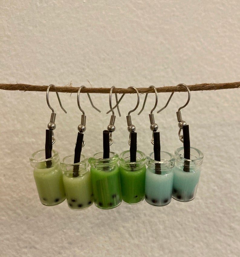 Bubble Tea Earrings Boba Tea Jewelry Kawaii Jewellery Etsy Canada