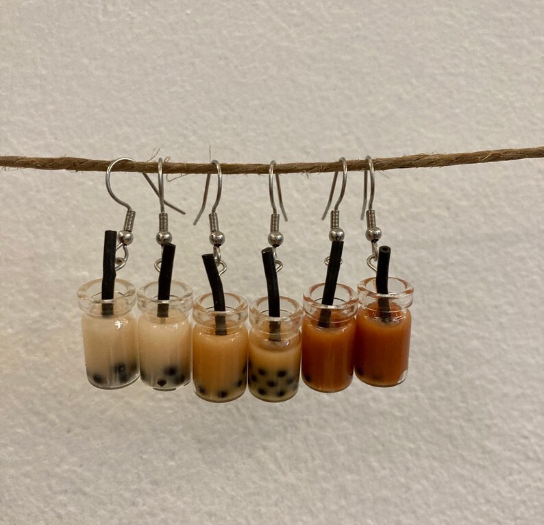 Bubble Tea Earrings Boba Tea Jewelry Kawaii Jewellery Etsy Canada