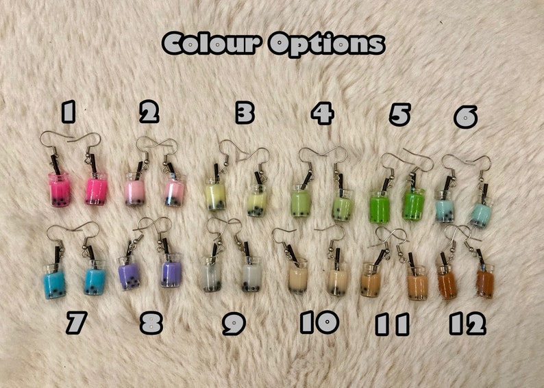 Bubble Tea Earrings Boba Tea Jewelry Kawaii Jewellery Etsy Canada