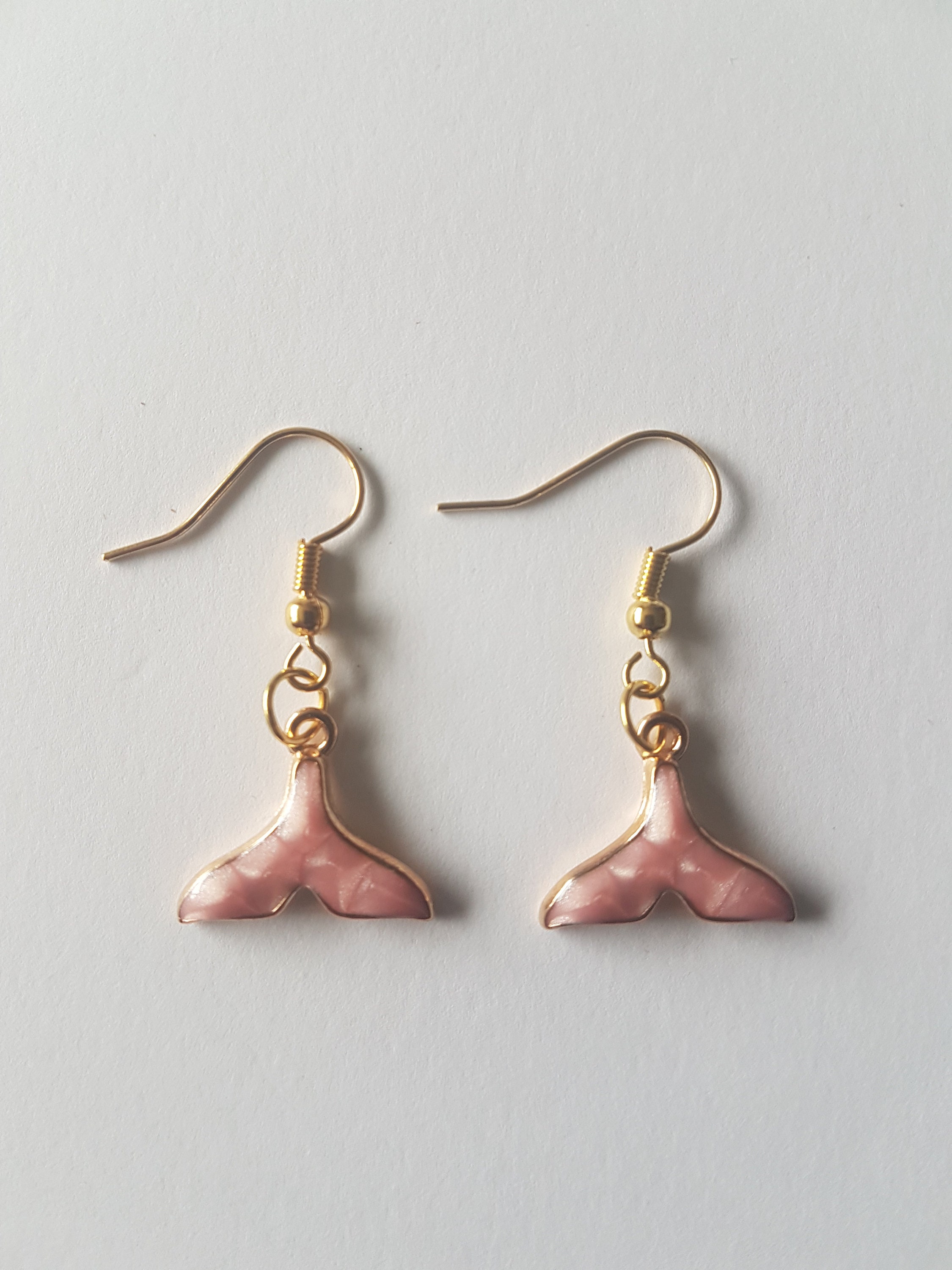 Pink Mermaid Tail Earrings Mermaid Dangle Earrings Mermaid Etsy