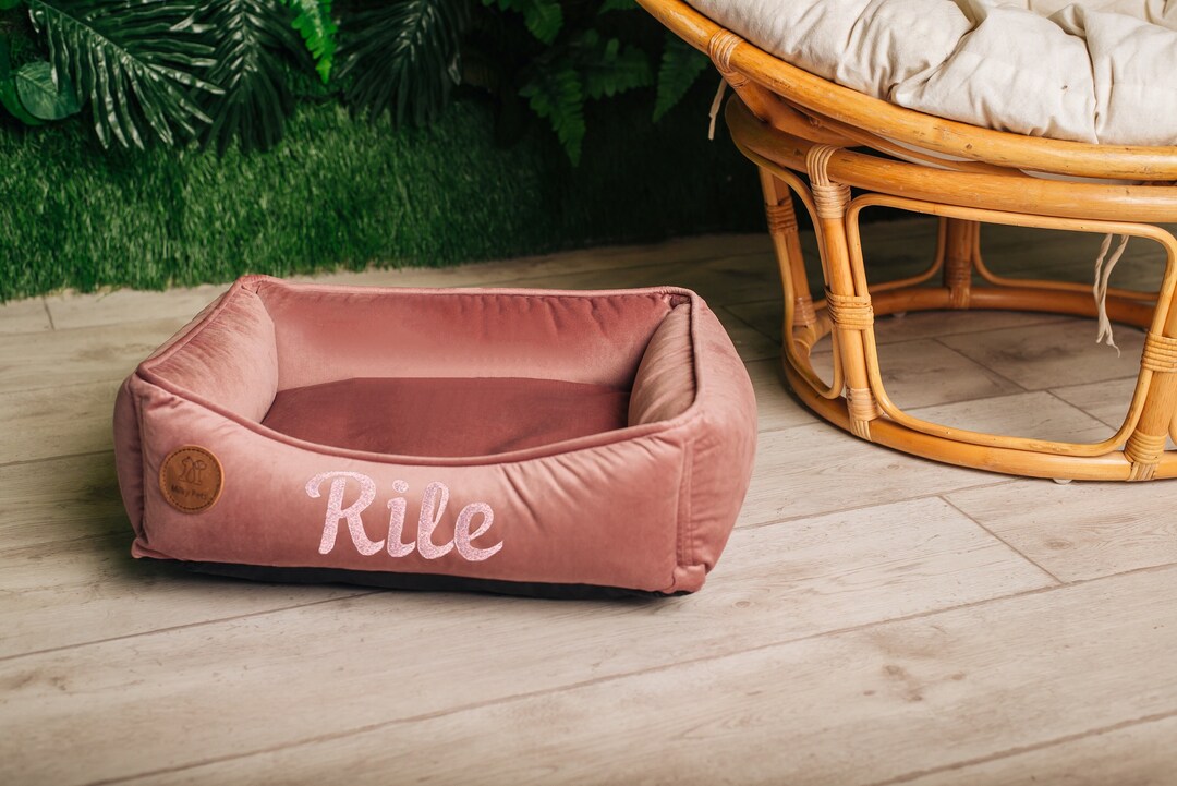 Dog Bed, Font Embroidery, Washable and Removable Cover, Zipper Design