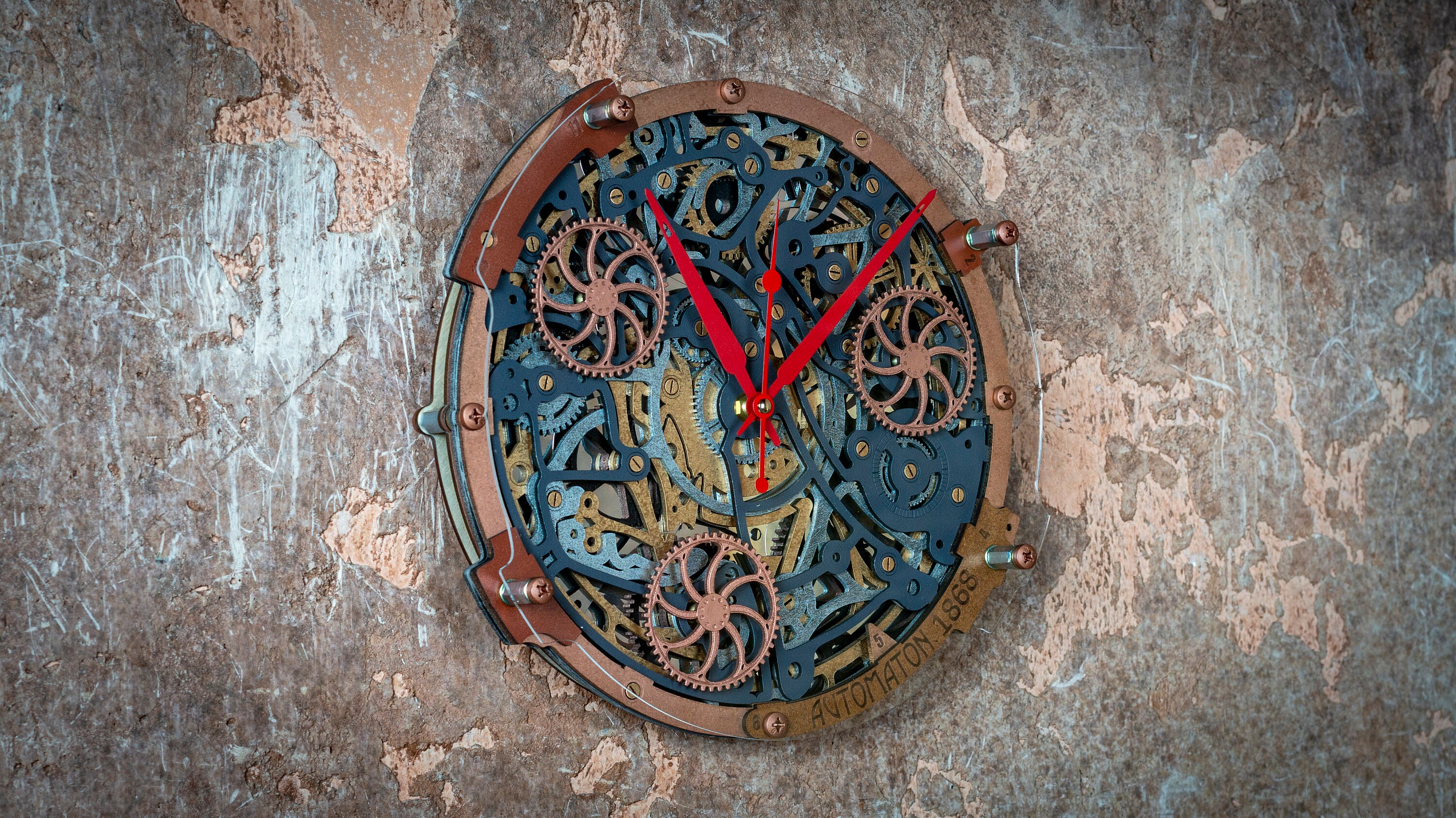 Automaton 1868 Moving Gears Wall Clock Steampunk Industrial Etsy