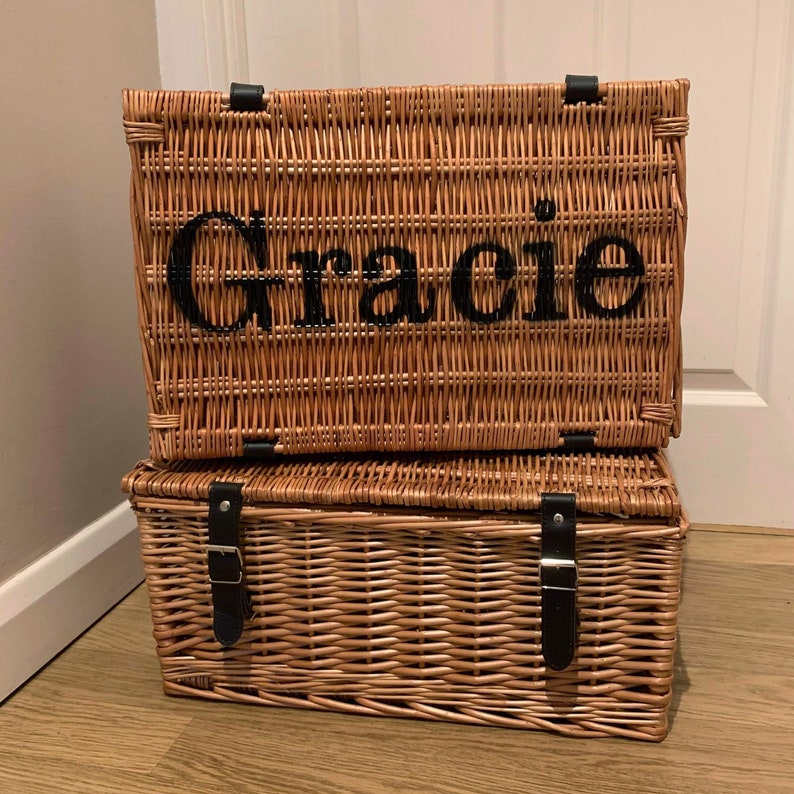 Personalised Hamper Toy Box Wicker Storage Basket Picnic Etsy
