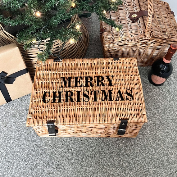 Christmas Hamper Gift Basket - Personalised North Pole Merry Xmas Christmas Eve Box Alternative - Children Family Keepsake